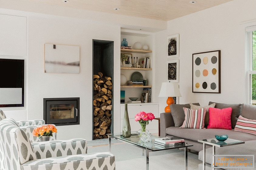 Scandinavian style in the interior of the living room