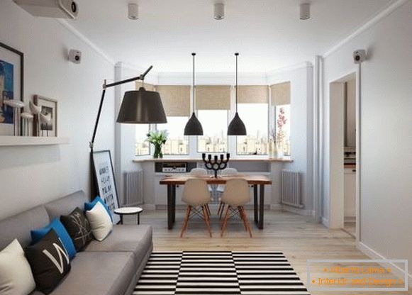 One bedroom apartment in Scandinavian style - photo of living room
