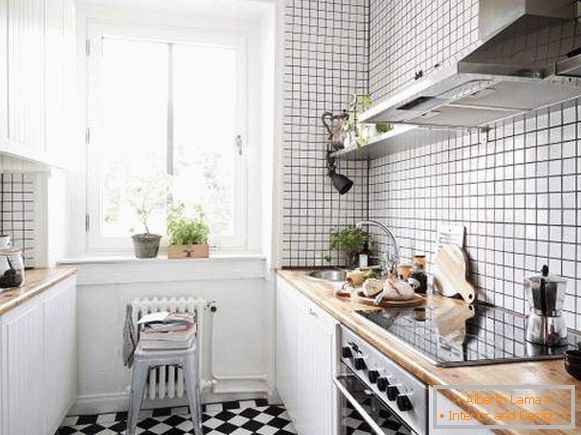 Small kitchen in an apartment in Scandinavian style