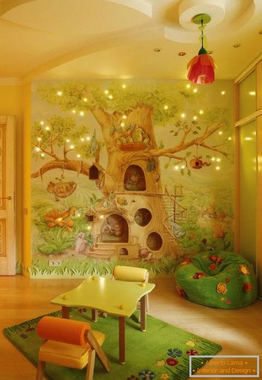 Tree and forest motifs in the design of the nursery