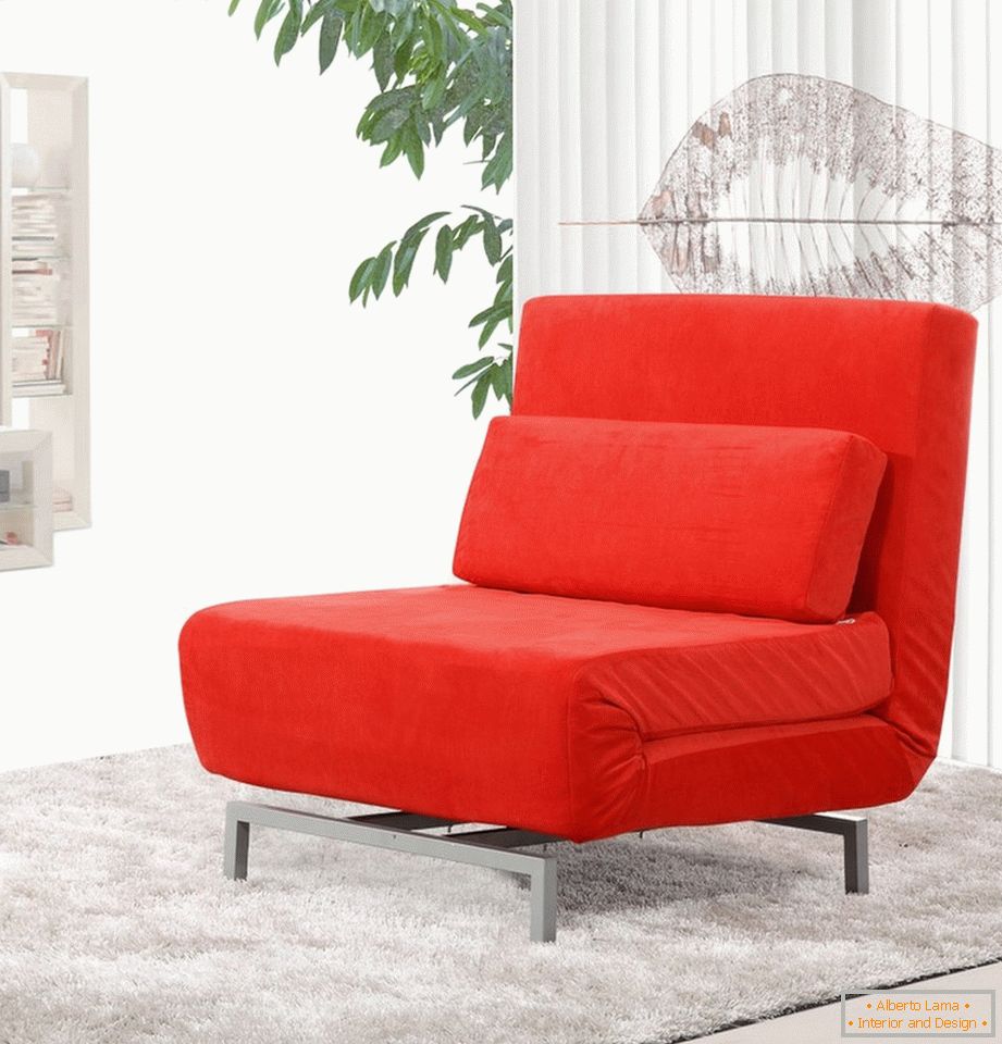 Bright red sofa