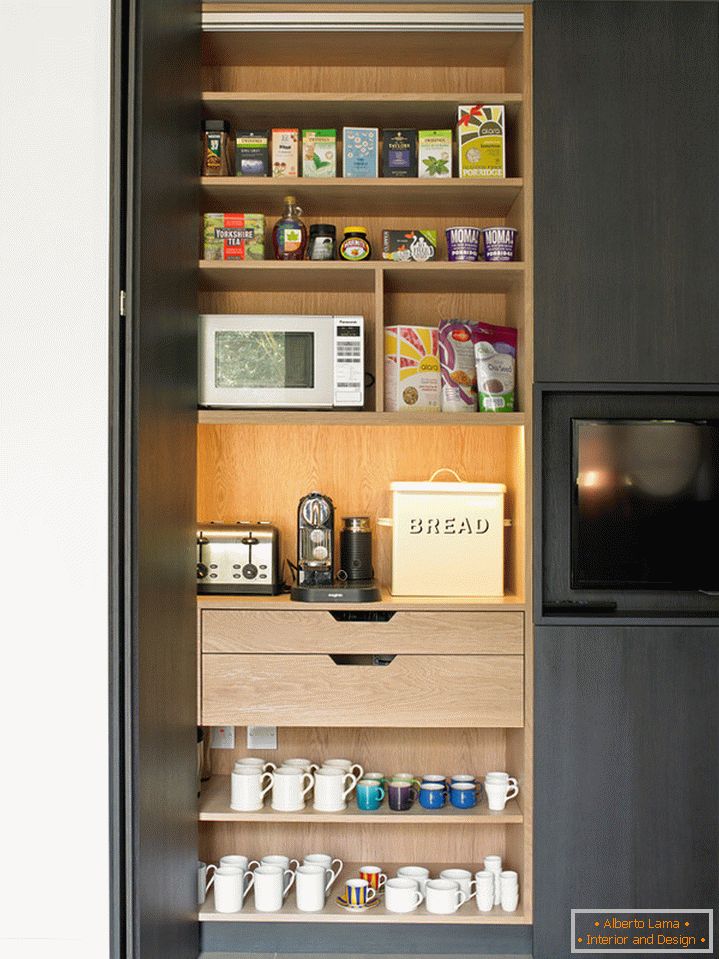 Cupboard for dishes and small kitchen appliances