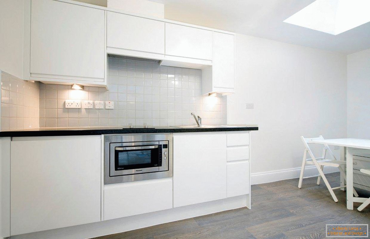 Kitchen interior in white color