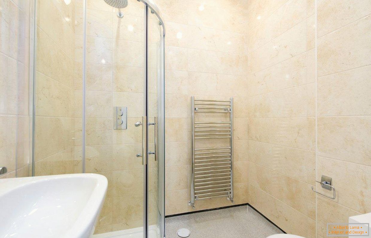 Bathroom interior in studio apartment