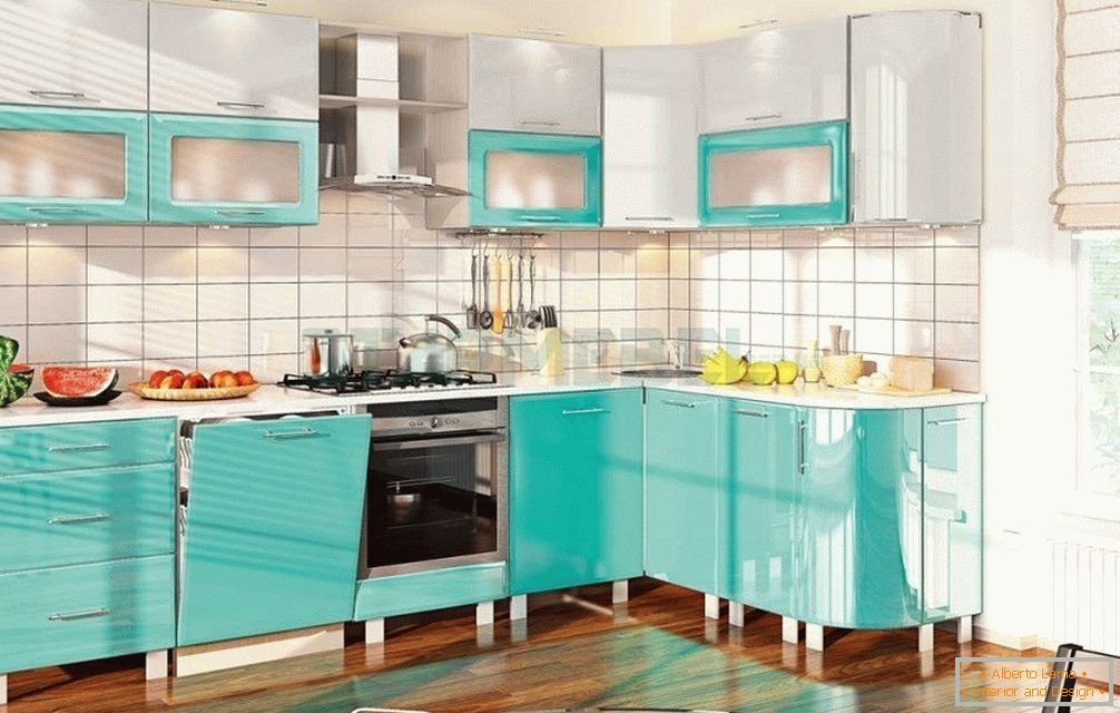 Turquoise color in the kitchen