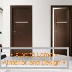 Design of an apartment in white with wenge doors