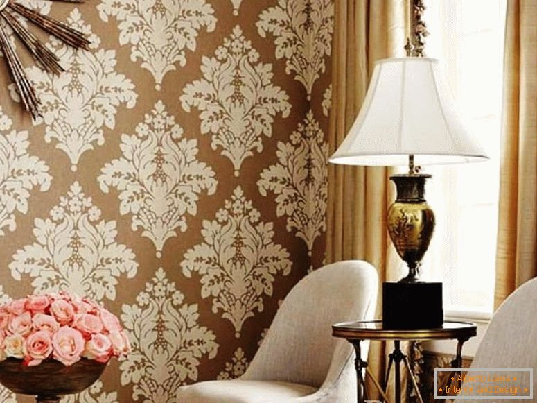 Luxury interior with wallpaper