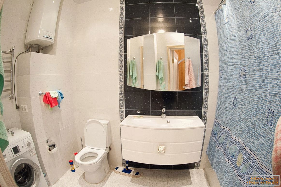 Interior of a small combined bathroom