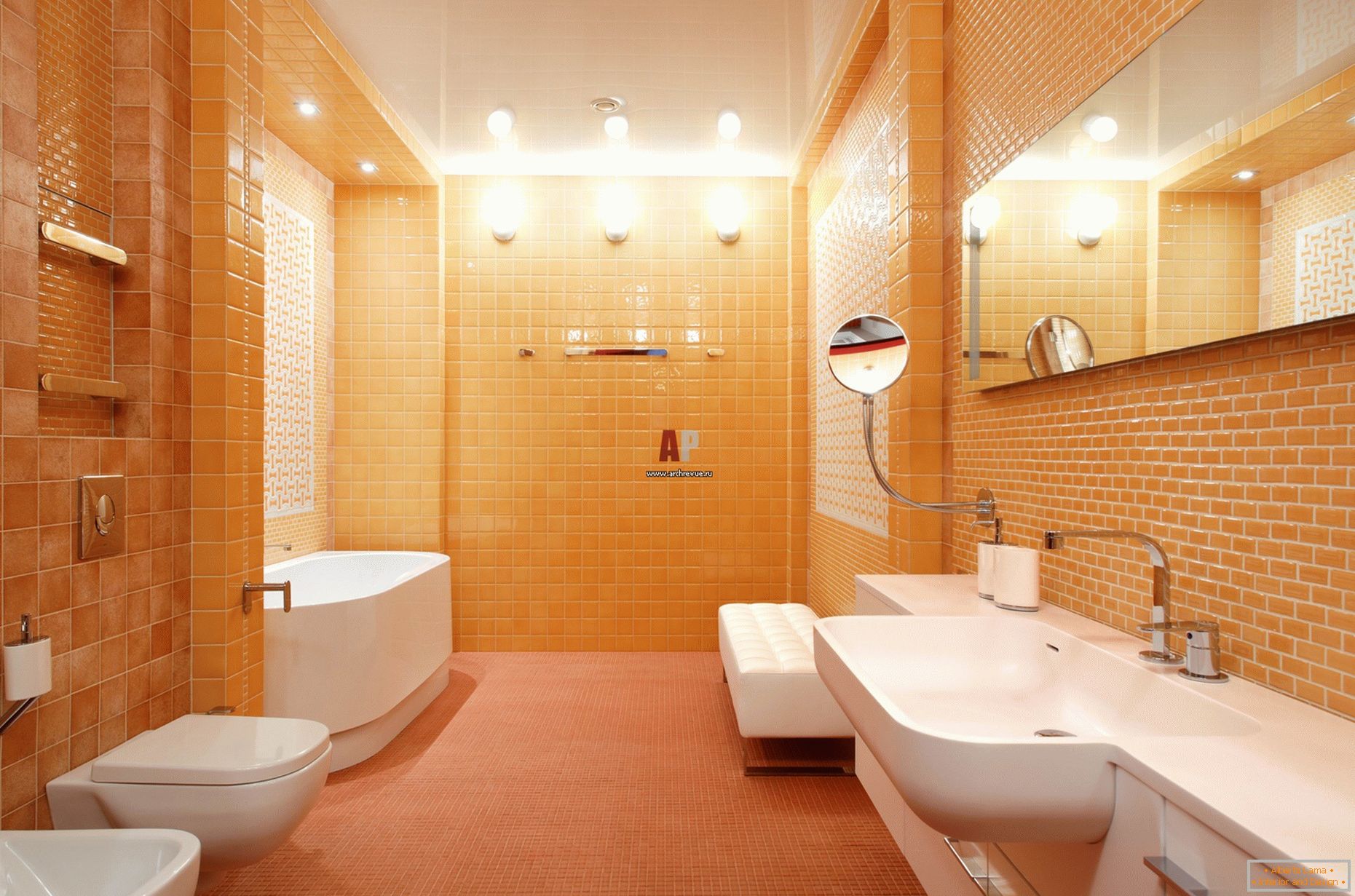 Interior of a small combined bathroom