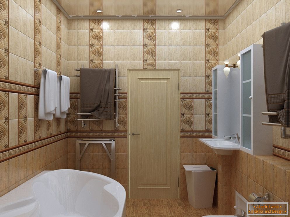 Interior of a small combined bathroom