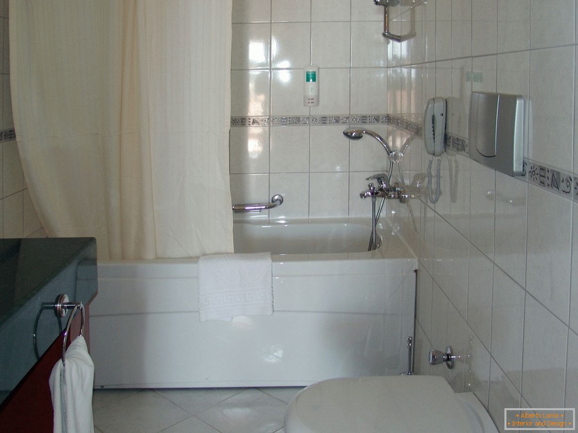 Interior of a small combined bathroom