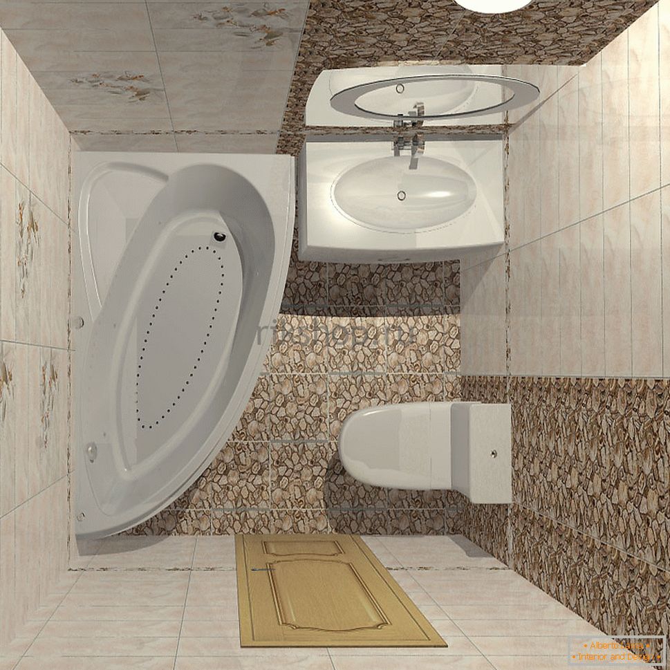 Interior of a small combined bathroom