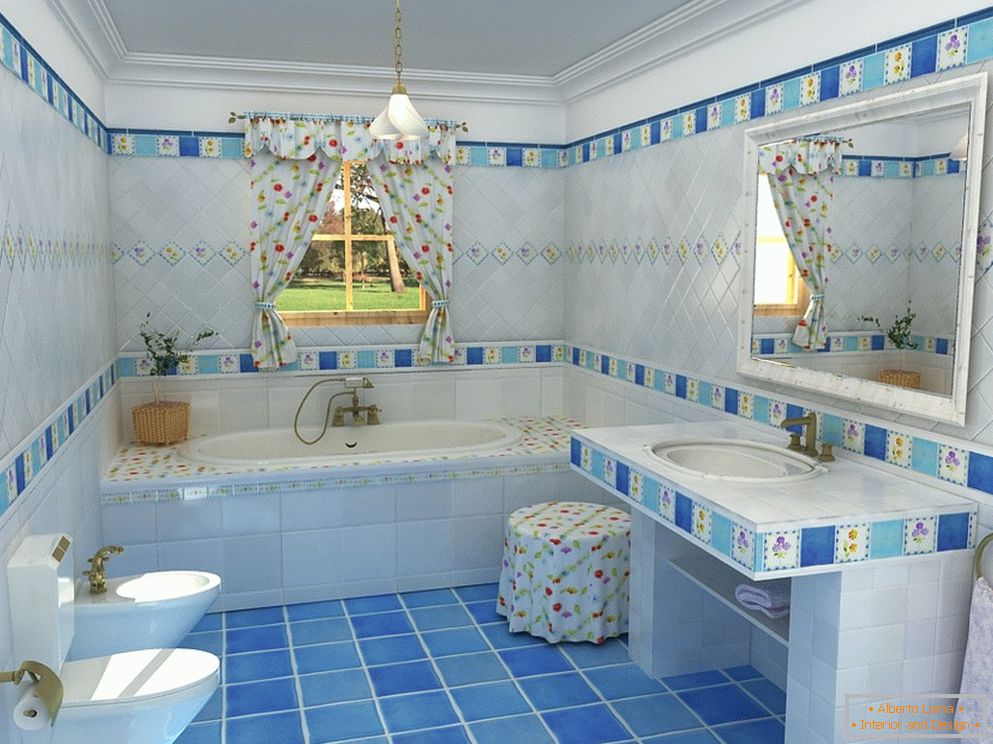 Interior of a small combined bathroom