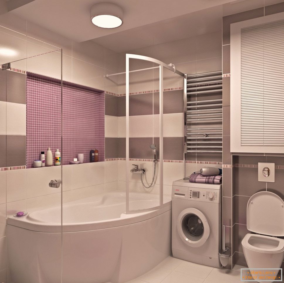 Interior of a small combined bathroom