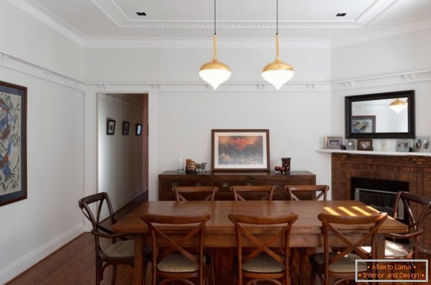 Interior design of a country house dining room