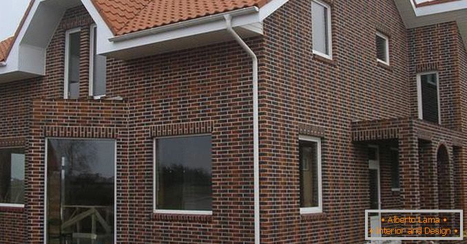 Facades of private houses - photo of brick on walls