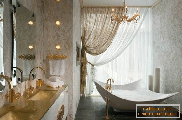 chandelier in the bathroom in a classic style, photo 17