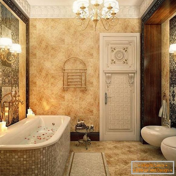 bathroom design in classic style, photo 3