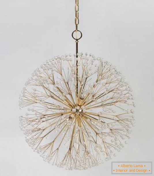 Modern chandelier in the form of a dandelion