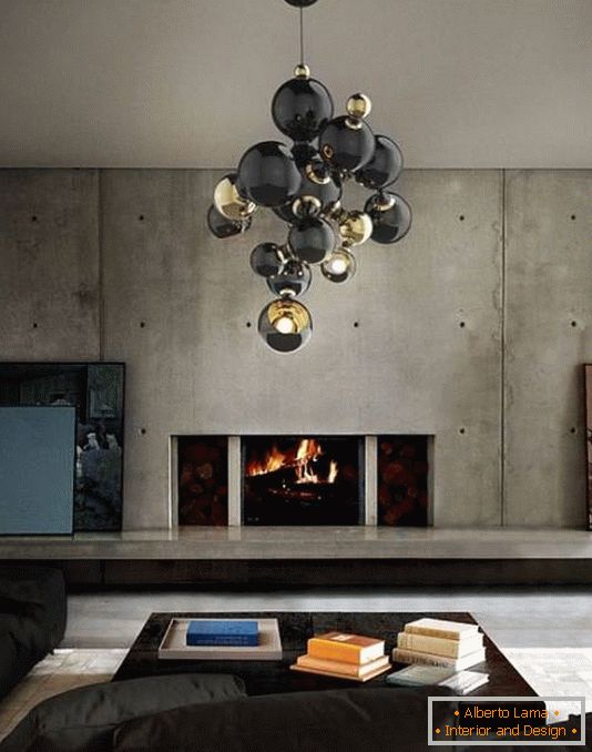 Stylish black chandelier Atomic