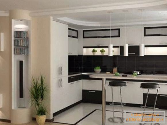 modern kitchen with breakfast bar, photo 2