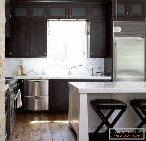 angular kitchen in a modern style, photo 51