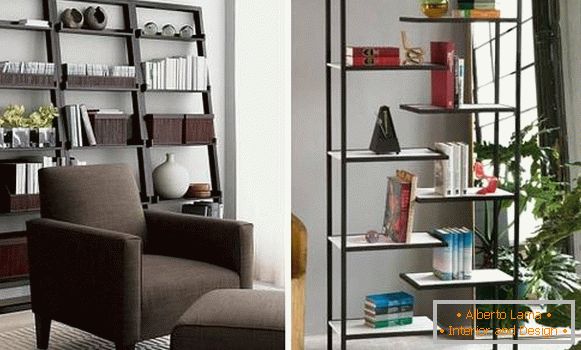 Beautiful black shelves in the living room