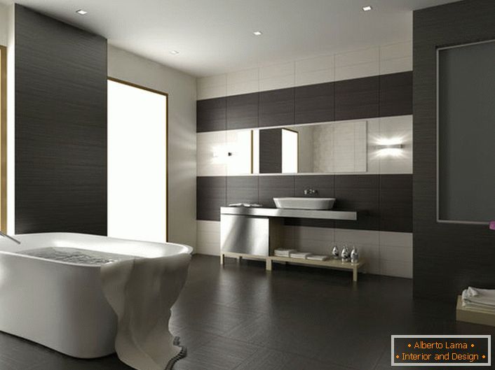 Bathroom interior in high-tech style