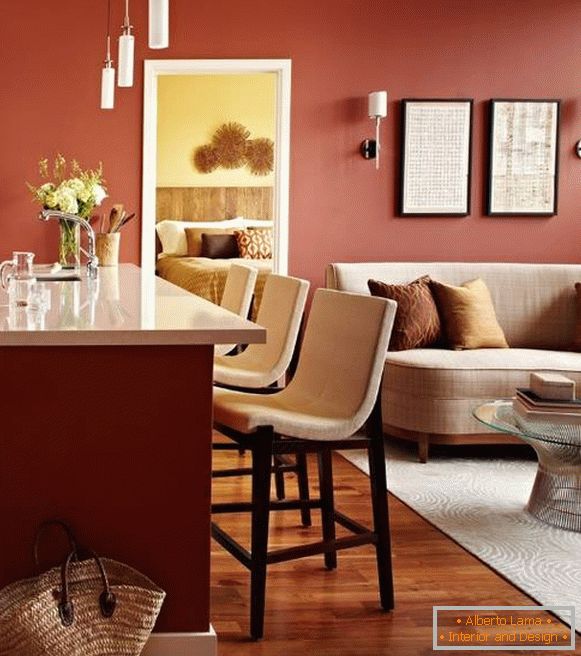 Beautiful color of the walls for the living room