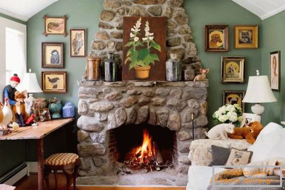 Green walls in a small living room