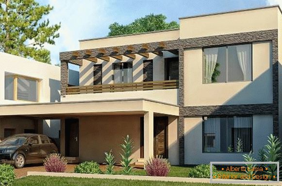 Project of a private house in a modern style photo