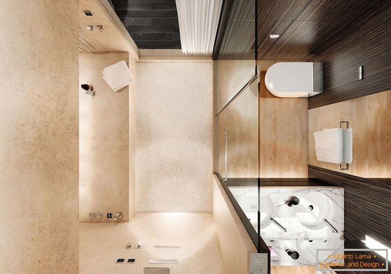 Modern interior design of a small bathroom