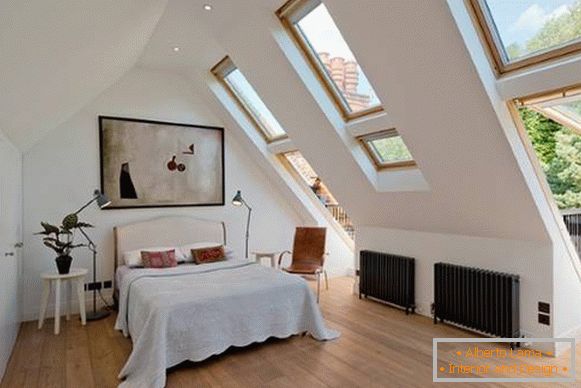 Modern design of the bedroom in Scandinavian style