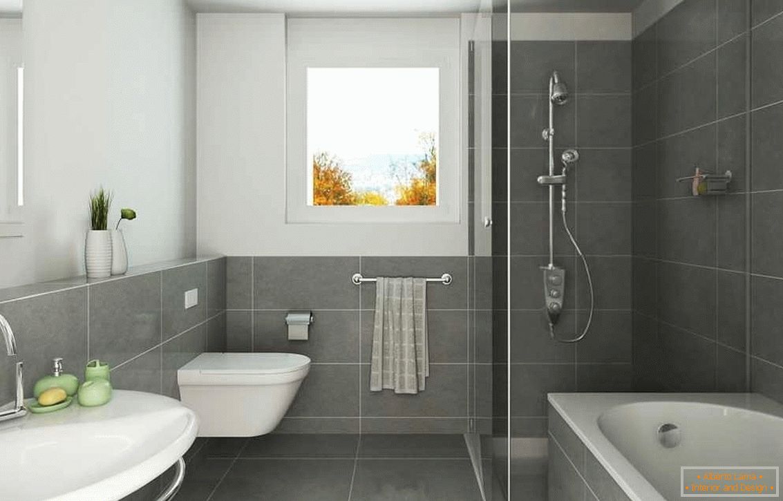 White-gray bathroom interior