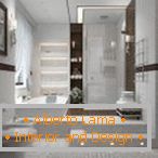 Steps and shelves with backlighting in the bathroom