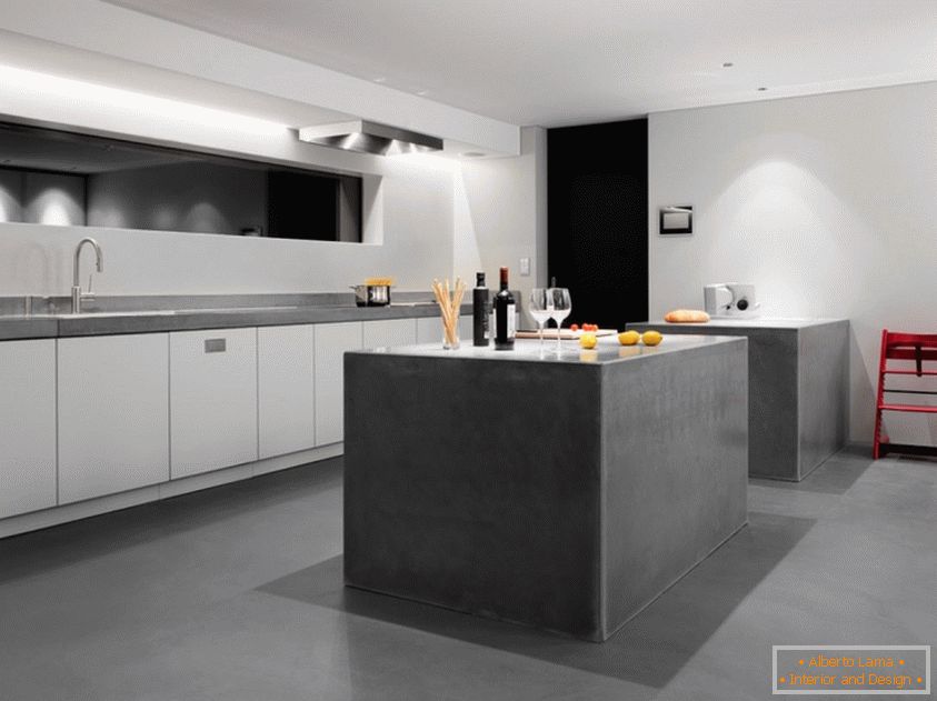 Modern kitchen in gray tones