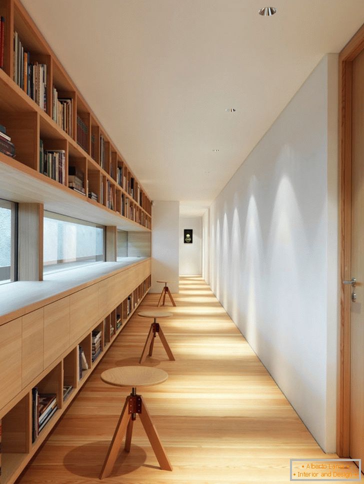 Library on the second floor of a country house