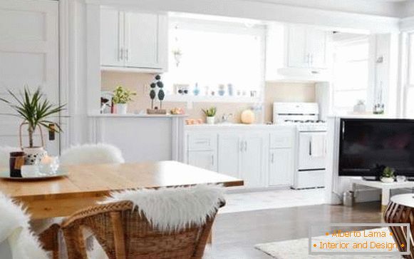 Kitchen design in a private house with your own hands - the idea to combine with the living room