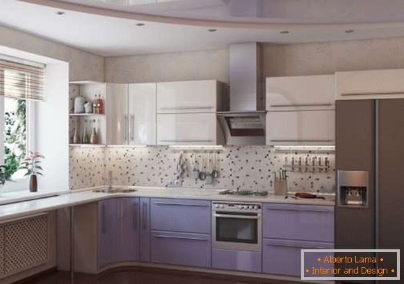 Interior of a small kitchen with a window in a private house - photo