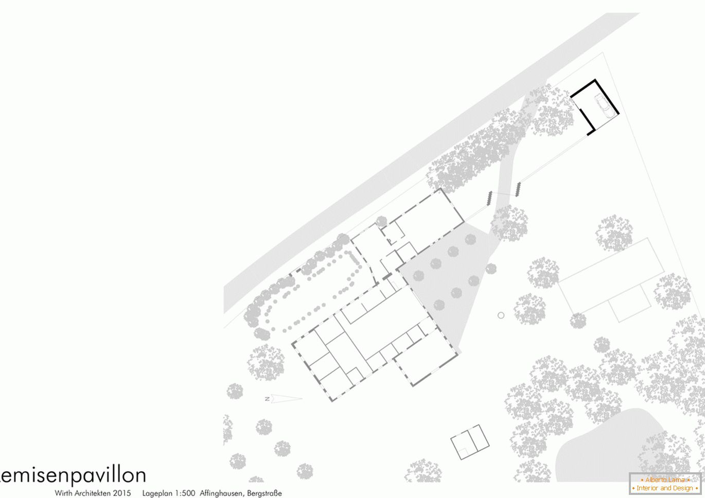 Modern barn on the plan of the infield