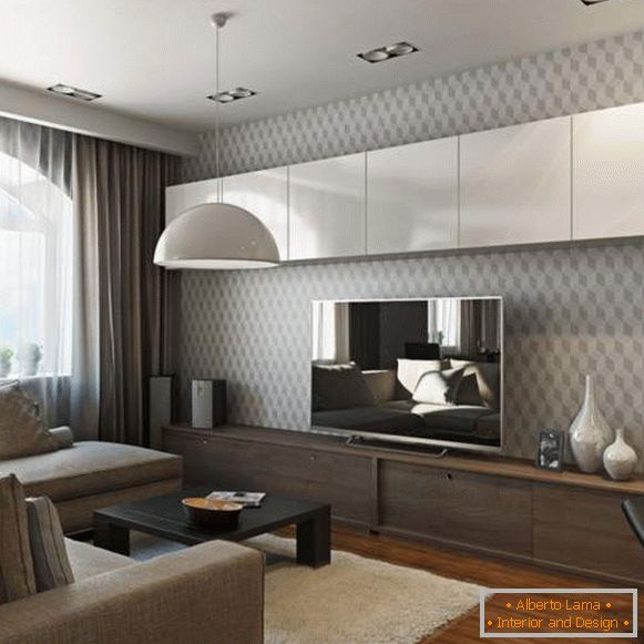 The design of the hall in an apartment in a modern style - a photo in neutral tones