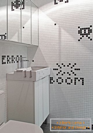 Original mosaic in the design of the bathroom