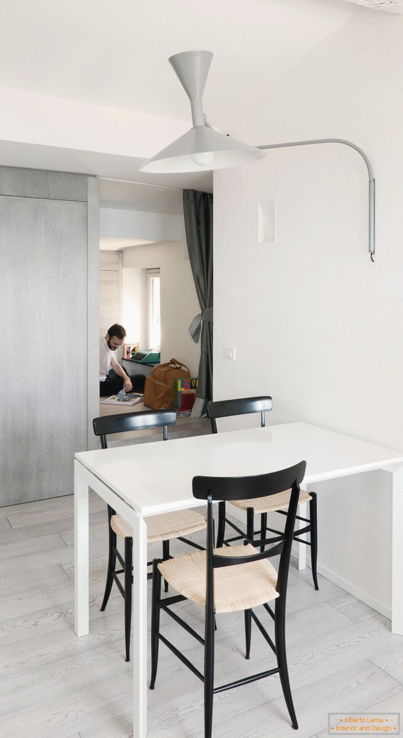 Dining room of a small studio apartment