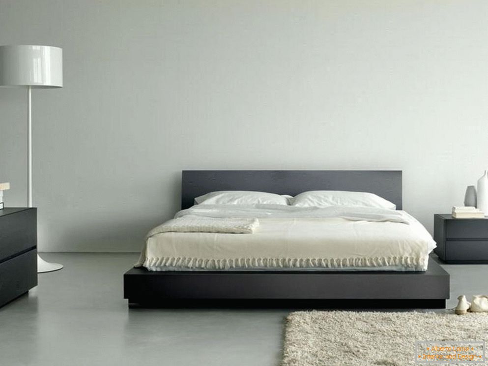 Minimalism in the interior of the bedroom