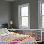 Bedroom interior in gray tones