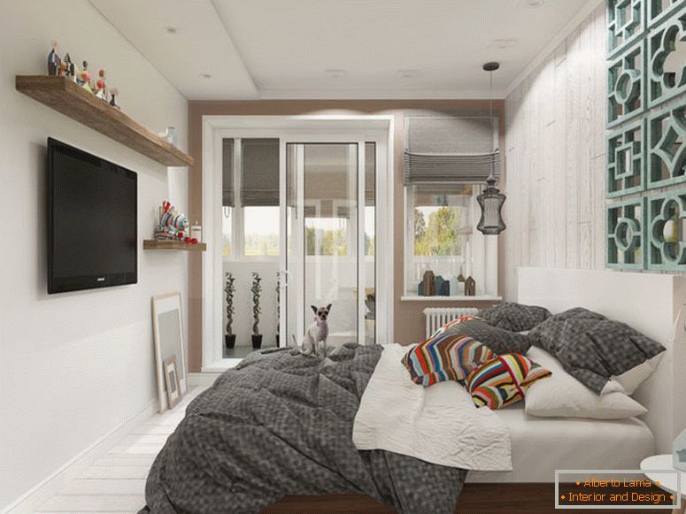 White bedroom in Scandinavian style