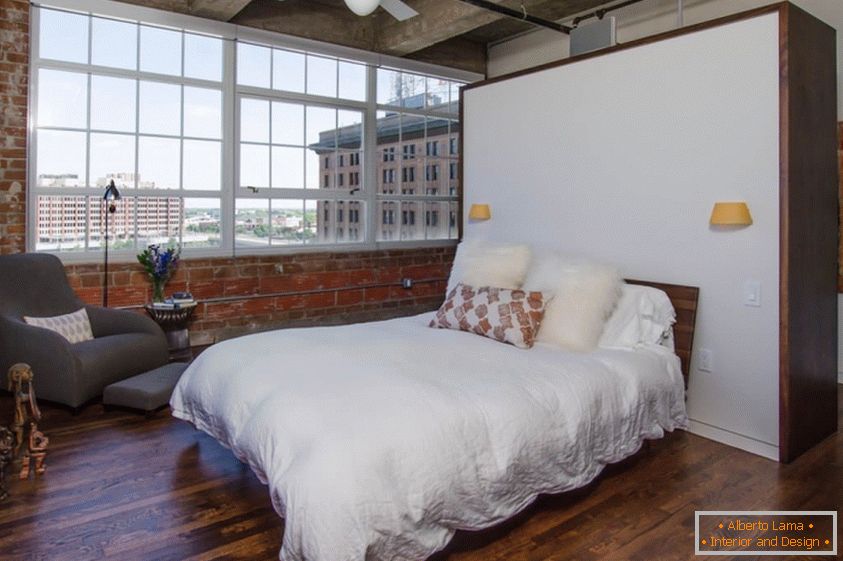Industrial style in the interior of the bedroom