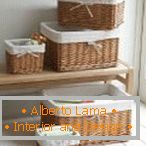 Wicker boxes for storage