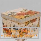 Box with orange and yellow flowers