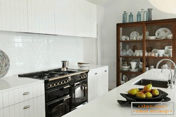 Kitchen design with a classic buffet - photos in a modern style